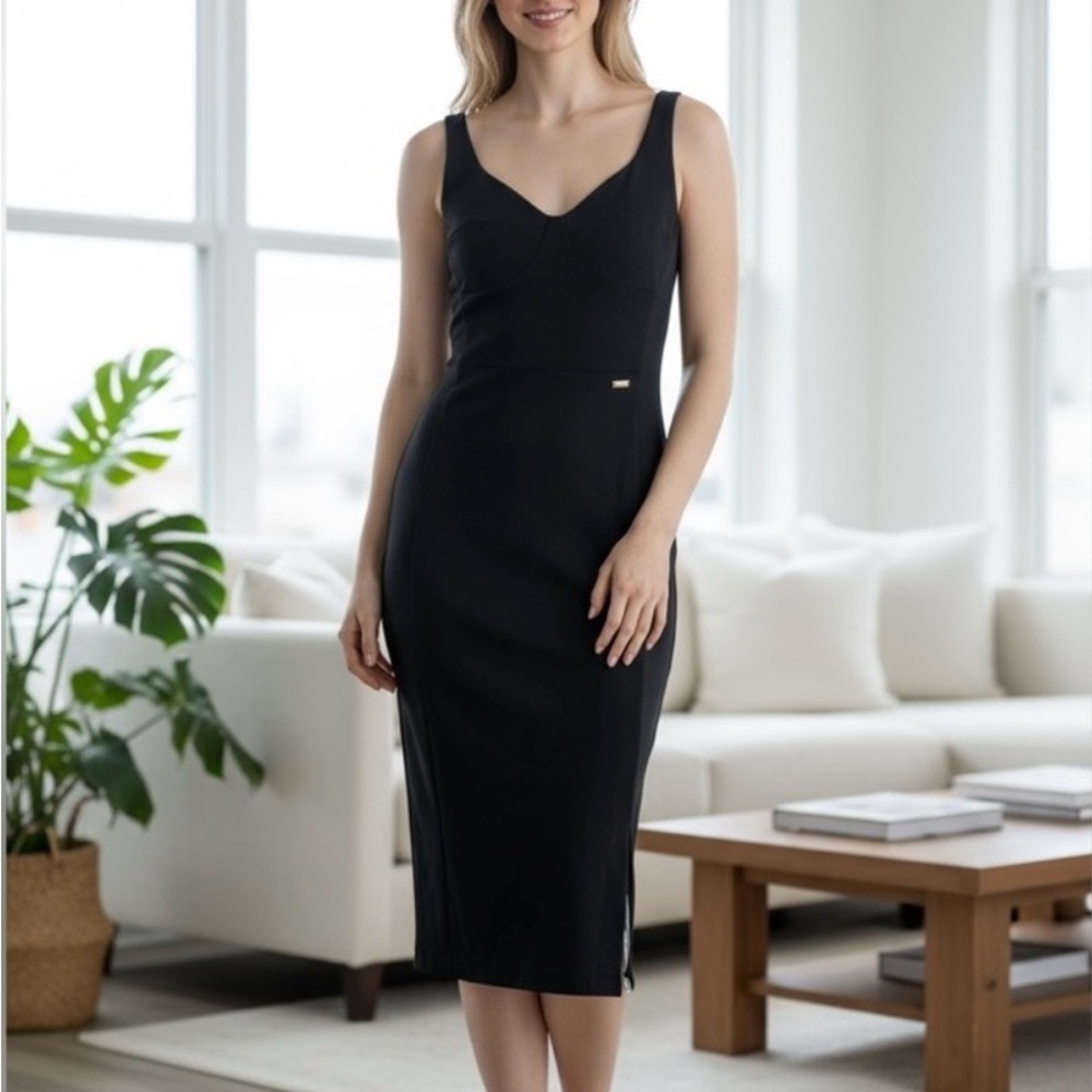 Armani Exchange Black Midi Dress